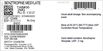 Label (0603 2435 32 Benztropine 2mg 67046 040 30)